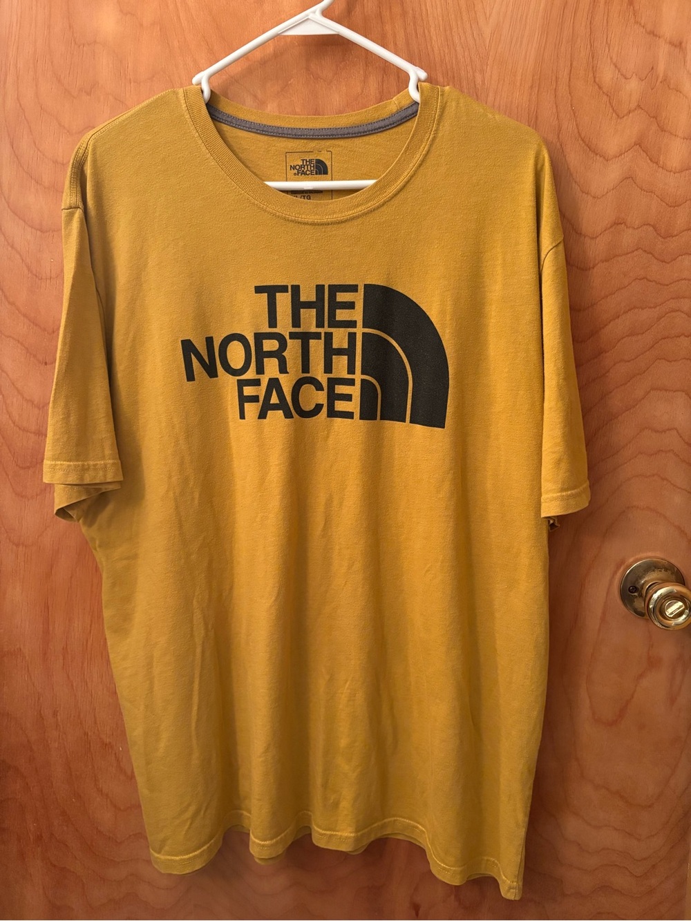 The North Face Mustard Yellow Short Sleeve T-shirt with Logo Men’s XL
